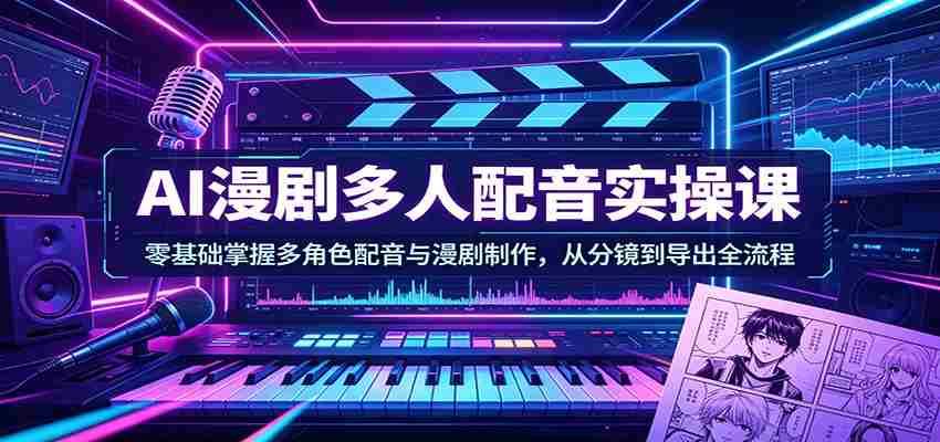AI漫剧多人配音实操课：零基础掌握多角色配音与漫剧制作，从分镜到导出全流程-任任的小木屋 - 热点知汇