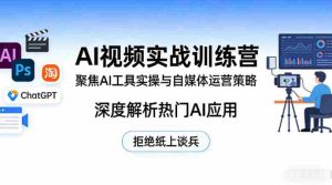 AI视频实战训练营,聚焦AI工具实操与自媒体运营策略,深度解析热门AI应用,拒绝纸上谈兵-任任的小木屋 - 热点知汇