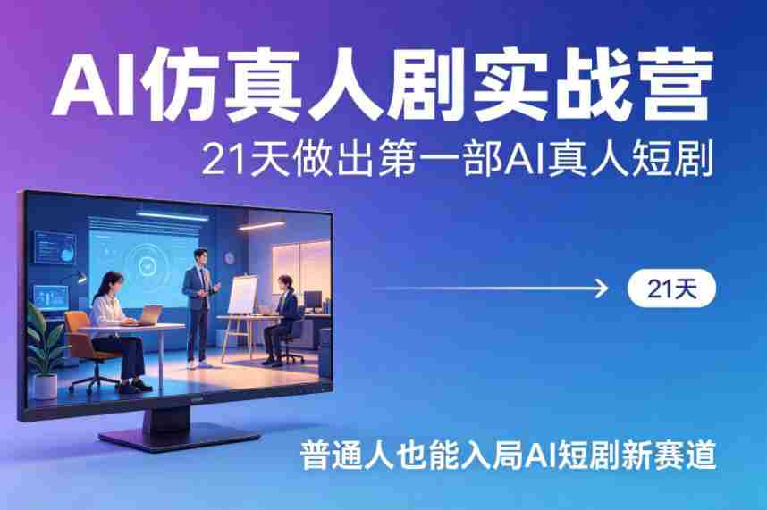 AI仿真人剧实战营，21天做出第一部AI真人短剧，普通人也能入局AI短剧新赛道-任任的小木屋 - 热点知汇