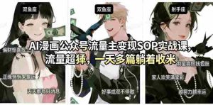 AI漫画公众号流量主变现SOP实战课，流量超猛，制作简单，一天多篇躺着收米-任任的小木屋 - 热点知汇