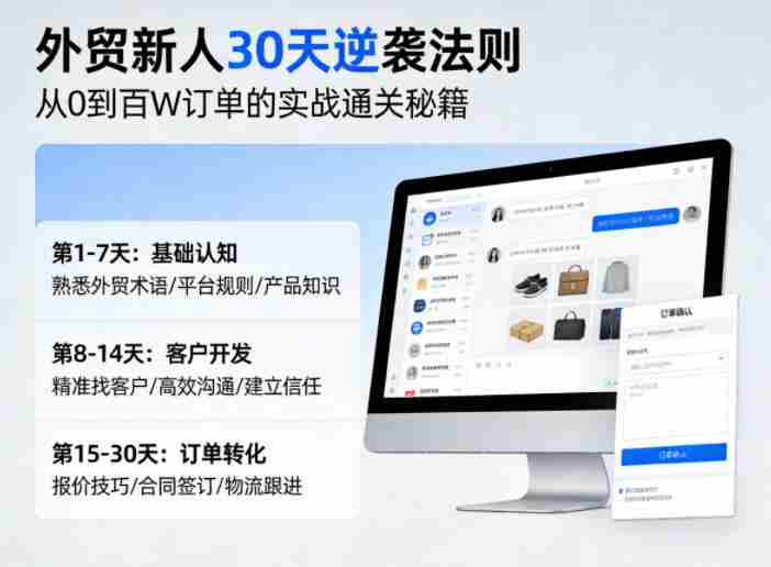 外贸新人30天逆袭法则，教你从0到百W订单的实战通关秘籍-任任的小木屋 - 热点知汇