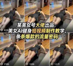 某美女号大佬出品：美女AI健身短视频制作教学，条条爆款的流量密码-任任的小木屋 - 热点知汇
