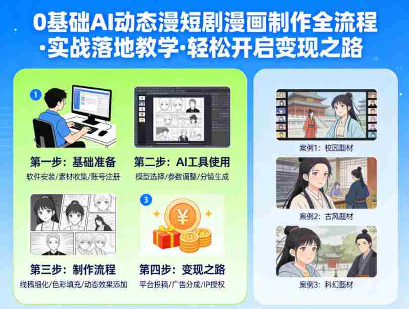 0基础AI动态漫短剧漫画制作全流程，实战落地教学，轻松开启变现之路-任任的小木屋 - 热点知汇