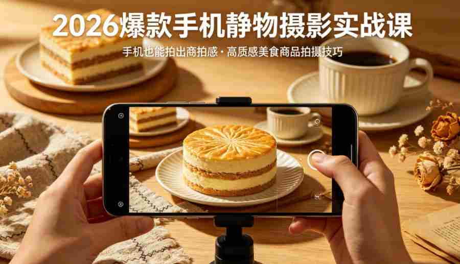 2026爆款手机静物摄影实战课，手机也能拍出商拍感，学会拍出高质感美食商品-任任的小木屋 - 热点知汇