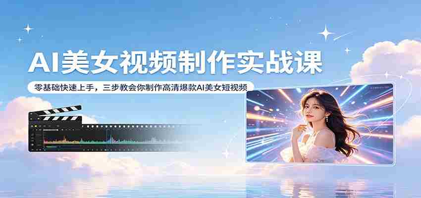AI美女视频制作实战课：零基础快速上手，三步教会你制作高清爆款AI美女短视频-任任的小木屋 - 热点知汇