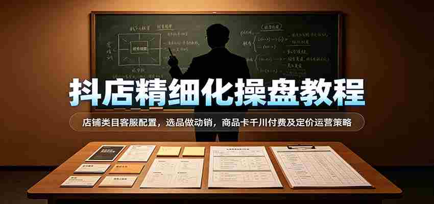 抖店精细化操盘教程：店铺类目客服配置，选品做动销，商品卡千川付费及定价运营策略-任任的小木屋 - 热点知汇