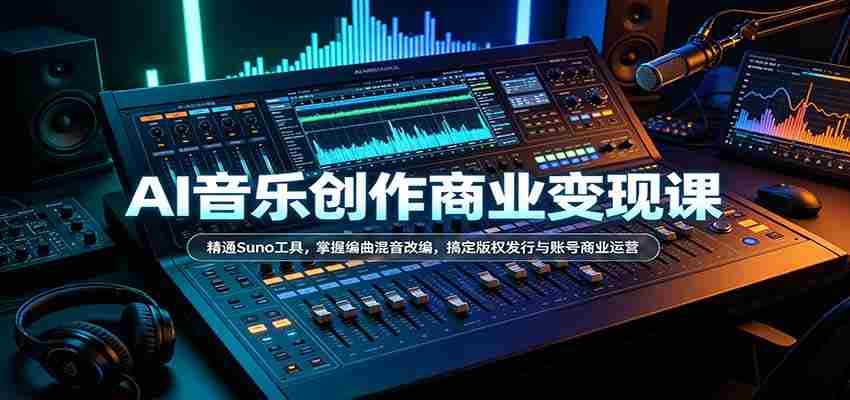 解码AI音乐创作财富密码：Suno工具精通，编曲混音技艺升级，轻松驾驭版权发行与社交媒体商业攻略-任任的小木屋 - 热点知汇