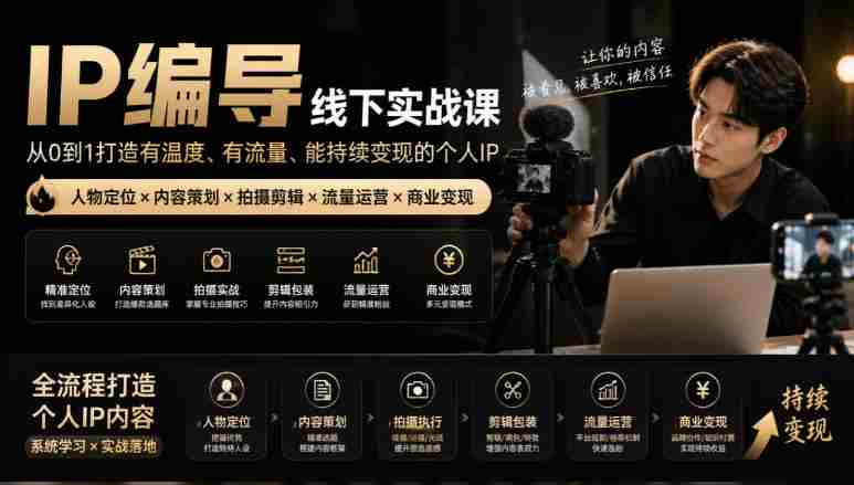 零水印攻略】IP导演实战训练营:从角色塑造至短视频制作,一站式打造温暖流量IP,轻松实现盈利变现-任任的小木屋 - 热点知汇