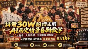 揭秘抖音红人AI历史剧创作全流程:剧本构思、角色搭建、镜头设计至剪辑技巧,独家分享+付费观看+学徒招募,日赚千元轻松实现-任任的小木屋 - 热点知汇