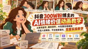 揭秘抖音百万粉丝大V的AI情绪动画攻略：从账号孵化到独家签约，全方位实操教程！-任任的小木屋 - 热点知汇