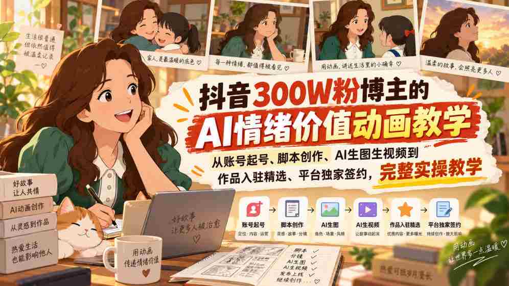揭秘抖音百万粉丝大V的AI情绪动画攻略：从账号孵化到独家签约，全方位实操教程！-任任的小木屋 - 热点知汇
