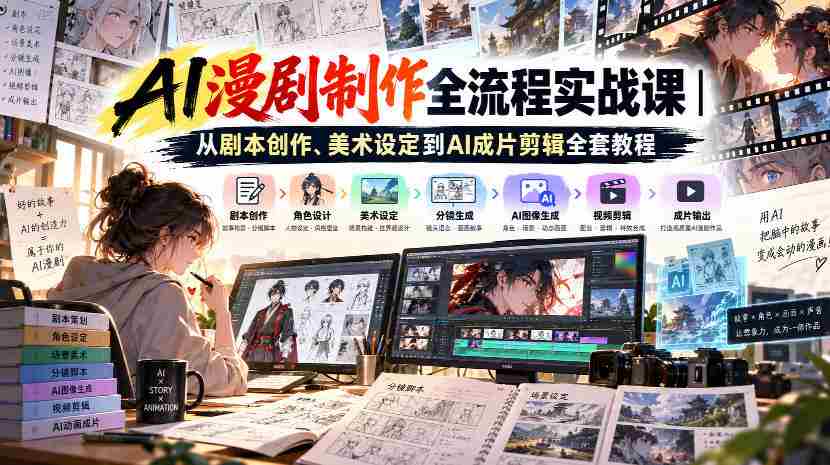 AI漫剧制作全流程实战课|从剧本创作、美术设定到AI成片剪辑全套教程-任任的小木屋 - 热点知汇