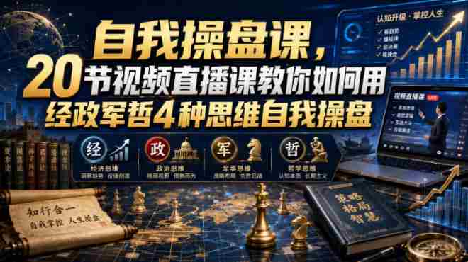 全新解锁】20节实战直播课，经政军哲四维视角，教你无水印自我操盘术（0924更新）-任任的小木屋 - 热点知汇
