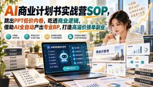 零水印】AI商业计划书实战课程，告别PPT低廉竞争，深度解析商业策略，利用AI技术高效生成专业BP，构建高价值兼职业务-任任的小木屋 - 热点知汇