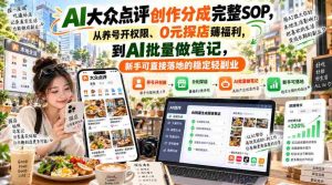 零基础上手】AI点评达人分成攻略全解析：从账号运营到福利领取，AI笔记批量制作，轻松开启副业新篇章-任任的小木屋 - 热点知汇