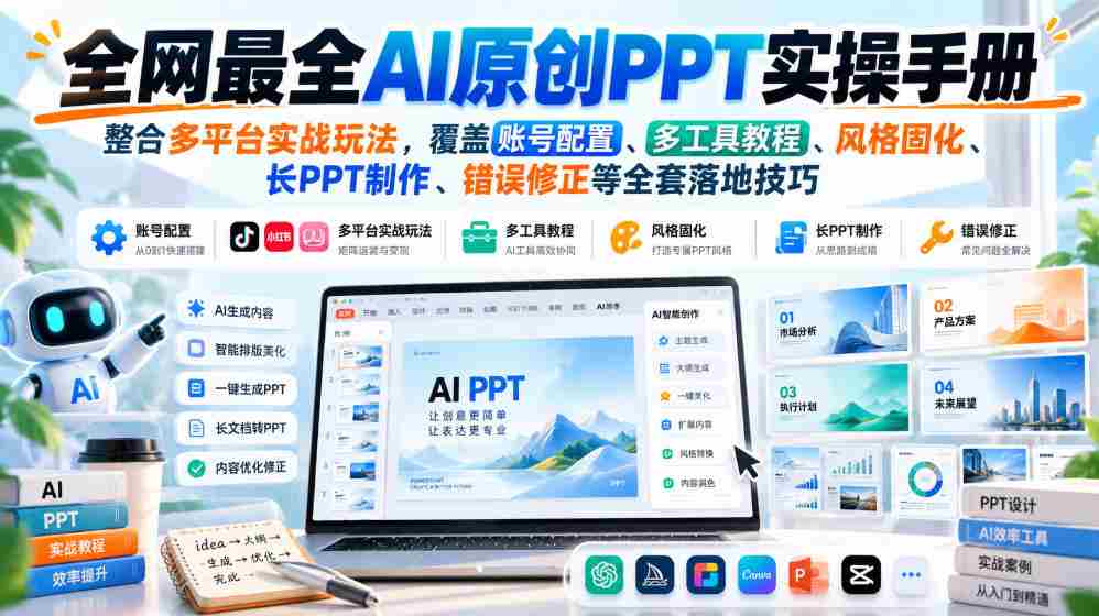 AI创意PPT制作大全:囊括各大平台实战攻略,揭秘账号设置、多工具运用、风格塑造、长PPT制作与故障排除等实用技巧-任任的小木屋 - 热点知汇