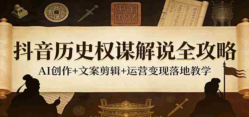 抖音历史权谋解说全攻略：AI创作+文案剪辑+运营变现落地教学-任任的小木屋 - 热点知汇