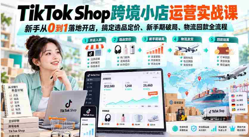 从零开始，TikTok Shop实操教程，助你一窥跨境小店经营门道，轻松解决选品定价、突破新手期、掌握物流回款全攻略-任任的小木屋 - 热点知汇