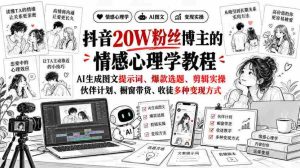 揭秘抖音20万粉丝达人:深度解析情感心理学课程,AI打造图文攻略、热门选题、剪辑技巧,全方位解析伙伴计划、橱窗销售、收徒赚钱多途径-任任的小木屋 - 热点知汇