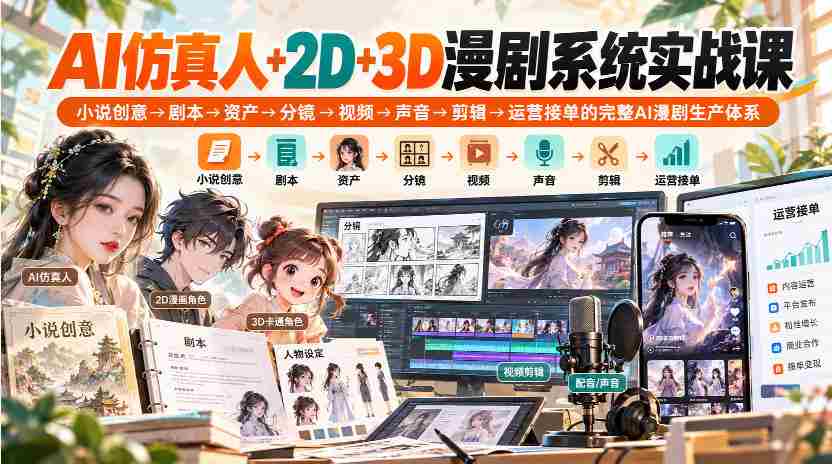 零水印】人工智能打造仿真人，2D与3D动画一网打尽，从小说灵感到运营接单，全链路AI漫剧制作流程深度教学-任任的小木屋 - 热点知汇