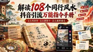 揭秘108招抖音风水引流秘籍:素材搜集攻略、指令制作技巧,让你的内容光芒四射【手册-任任的小木屋 - 热点知汇
