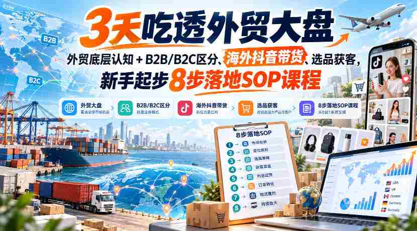 快速掌握外贸全貌：新手入门8招，深度解析B2B/B2C差异、抖音跨境销售、精准选品策略-任任的小木屋 - 热点知汇