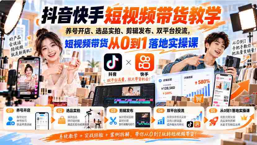 抖音快手短视频营销指南:养号开店技巧、选品拍摄策略、剪辑发布诀窍,双平台流量投放实操课程,带你轻松开启短视频带货之旅-任任的小木屋 - 热点知汇