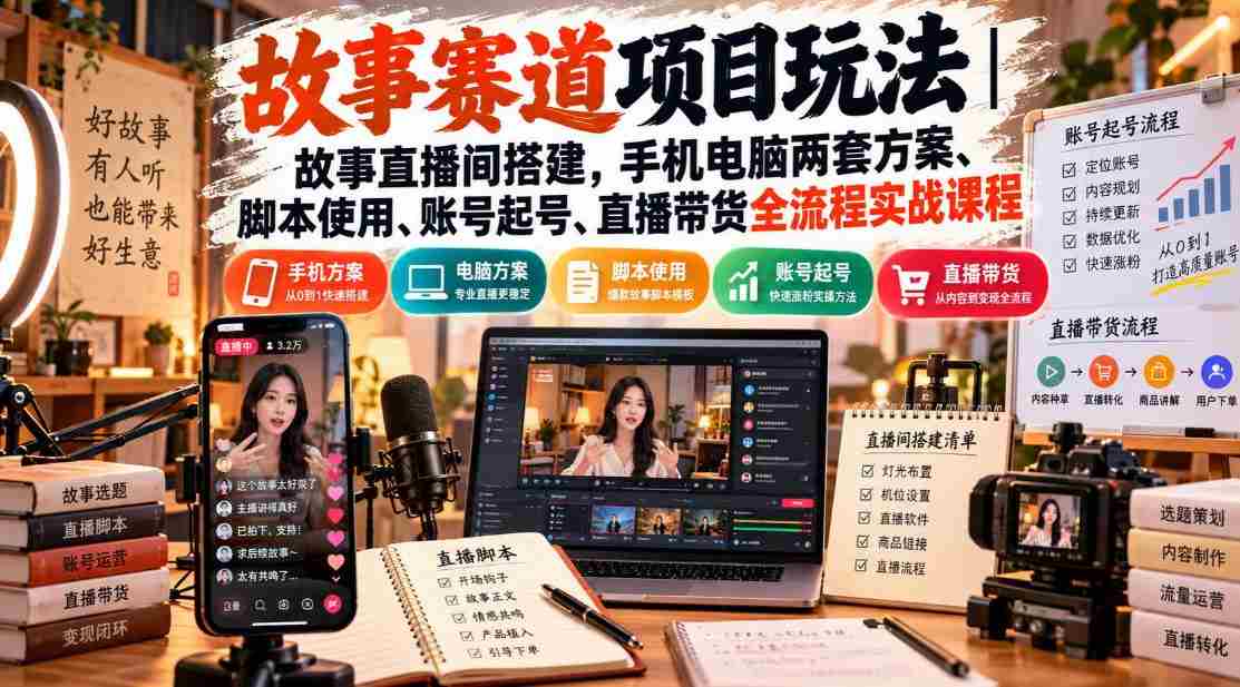 探索故事直播奥秘：全方位实战指南，手机电脑双管齐下，揭秘脚本技巧与账号运营，一网打尽直播带货全链路策略-任任的小木屋 - 热点知汇