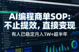 AI编程商单SOP,AI编程不能只给工作提效,还要直接变现,有人已经稳定月入1W+半年了-任任的小木屋 - 热点知汇