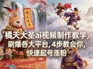 橘天大圣ai视频制作教学，刷爆各大平台，4步教会你，快速起号涨粉-任任的小木屋 - 热点知汇