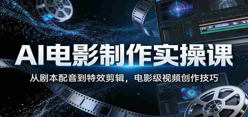 AI电影制作实操课：从剧本配音到特效剪辑，电影级视频创作技巧-任任的小木屋 - 热点知汇