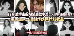 抖音某博主的AI情感故事第一人称解说视频教学,条条爆款,撸创作伙伴计划收益-任任的小木屋 - 热点知汇