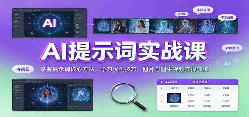 AI提示词实战课：掌握提示词核心方法，学习优化技巧，图片与图生视频实操演练-任任的小木屋 - 热点知汇