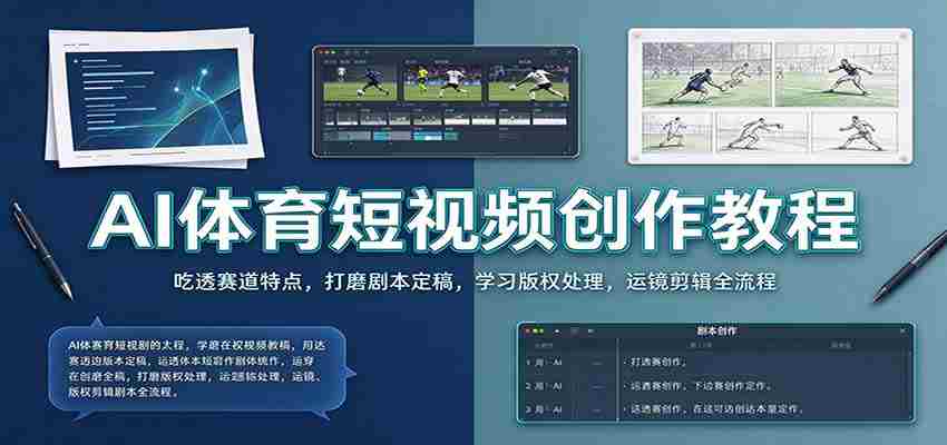 AI体育短视频创作教程：吃透赛道特点，打磨剧本定稿，学习版权处理，运镜剪辑全流程-任任的小木屋 - 热点知汇