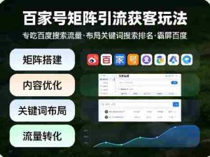 百家号矩阵引流获客玩法，专吃百度搜索流量，布局关键词搜索排名，霸屏百度-任任的小木屋 - 热点知汇