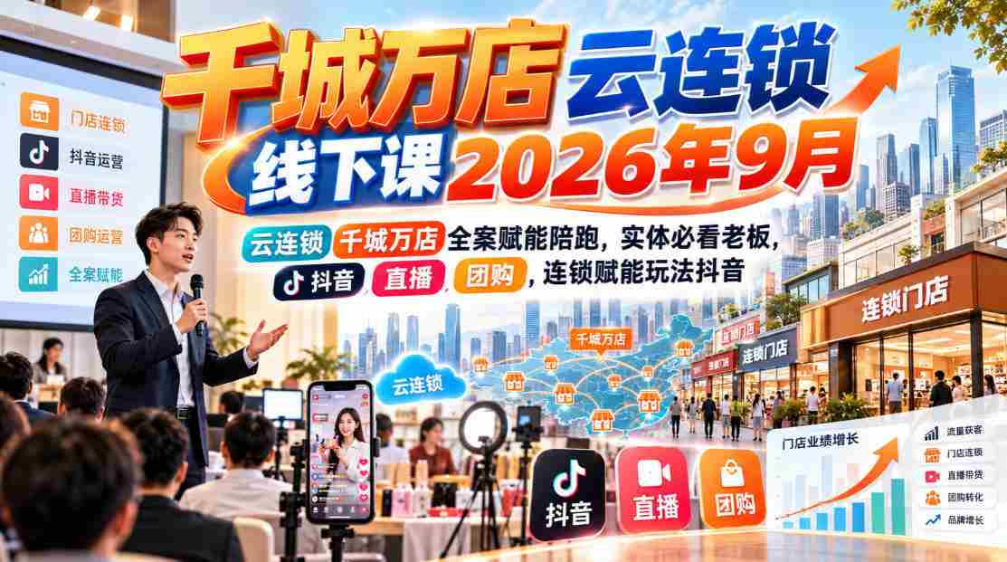 2026年9月千城万店云连锁盛大启航，线上线下课程赋能全面升级，实体老板必学！抖音直播、团购，揭秘云连锁运营精髓-任任的小木屋 - 热点知汇