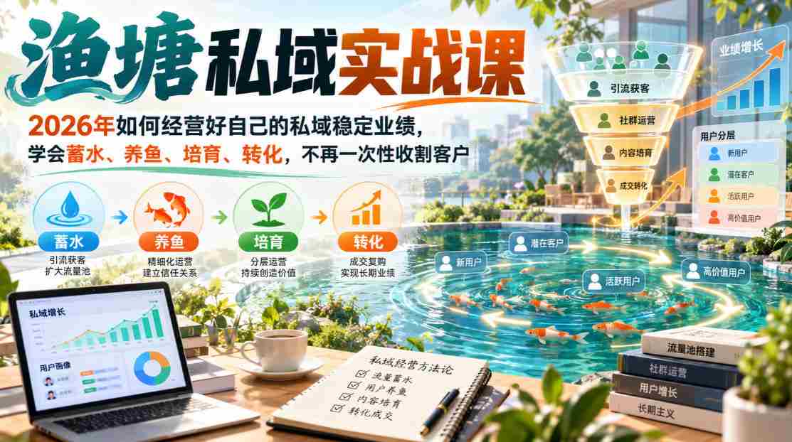 2026年渔塘私域经营秘籍:构建稳定业绩,掌握蓄水养鱼之道,告别客户一次性消费-任任的小木屋 - 热点知汇