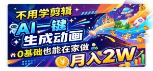 人工智能动画风头正劲！单笔收益高达500至800元，全流程自动派单，新手轻松月入两万加-任任的小木屋 - 热点知汇