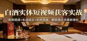 白酒实体短视频获客实战：矩阵搭建+私域成交+招商思维，解锁酒企流量新增长-任任的小木屋 - 热点知汇