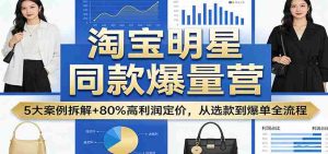 淘宝明星同款爆量营：5大案例拆解+80%高利润定价，从选款到爆单全流程-任任的小木屋 - 热点知汇