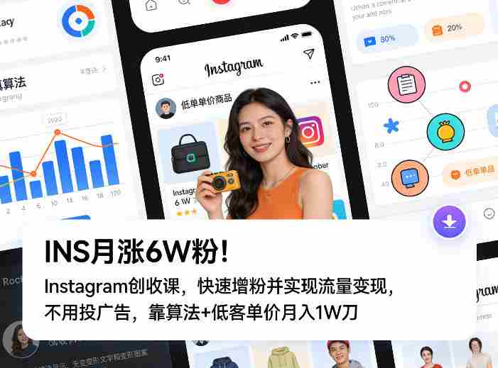 INS月涨6W粉！Instagram创收课，快速增粉并实现流量变现，不用用投广告，靠算法+低客单价月入1W刀-任任的小木屋 - 热点知汇