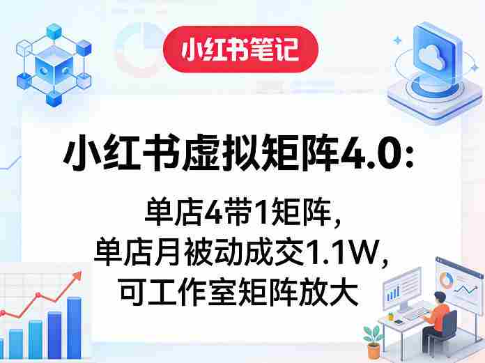 小红书虚拟矩阵4.0：单店4带1矩阵，单店月被动成交1.1W，可工作室矩阵放大-任任的小木屋 - 热点知汇