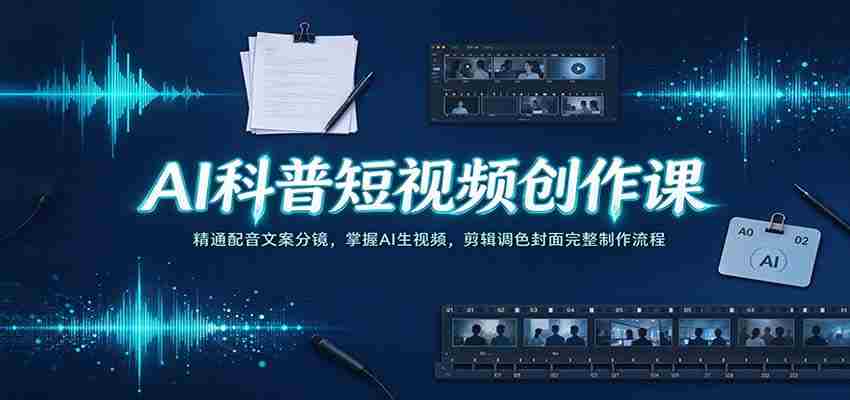 揭秘AI短视频制作秘籍：精通配音文案及分镜技巧，轻松驾驭AI生成视频，全流程剪辑调色封面制作攻略-任任的小木屋 - 热点知汇