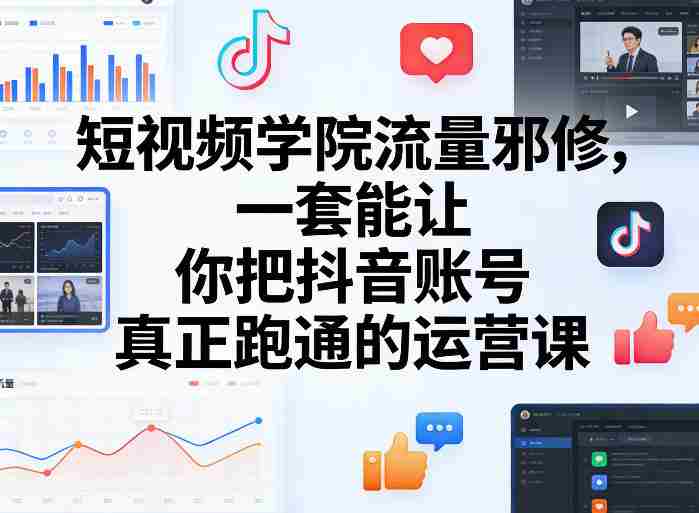 短视频学院流量邪修，一套能让你把抖音账号真正跑通的运营课-任任的小木屋 - 热点知汇