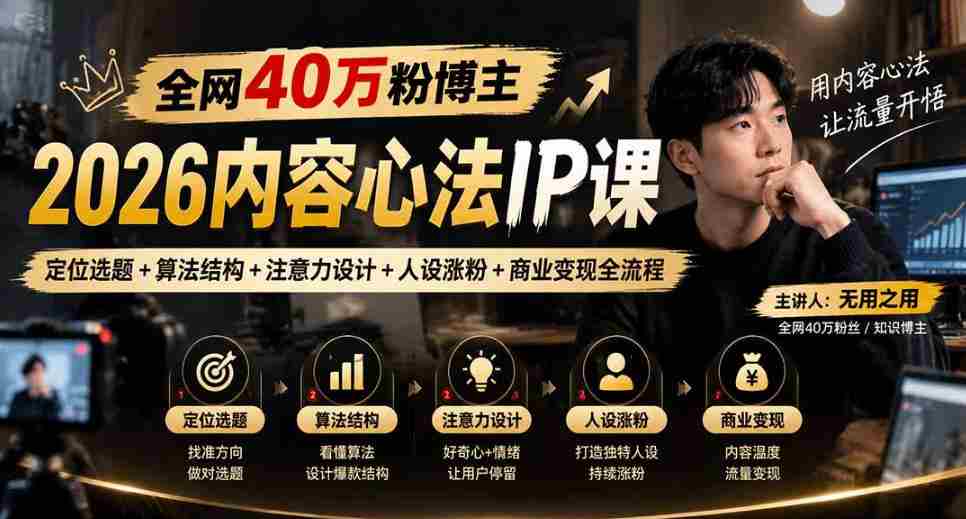 揭秘：全网40万粉丝博主亲授2026内容制胜秘诀，从选题定位到商业变现，全方位打造爆款IP-任任的小木屋 - 热点知汇