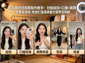AI女装带货视频制作教学，对镜自拍、口播、跳舞、变装全流程，快速打造高质量女装带货视频-任任的小木屋 - 热点知汇