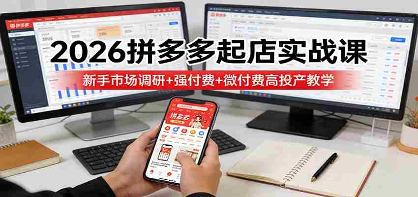 2026拼多多起店实战课：新手市场调研+强付费+微付费高投产教学-任任的小木屋 - 热点知汇