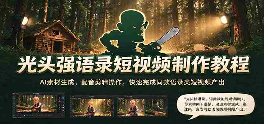 打造光头强经典台词短视频：AI素材轻松生成，配音剪辑技巧，速成语录风短视频制作指南-任任的小木屋 - 热点知汇