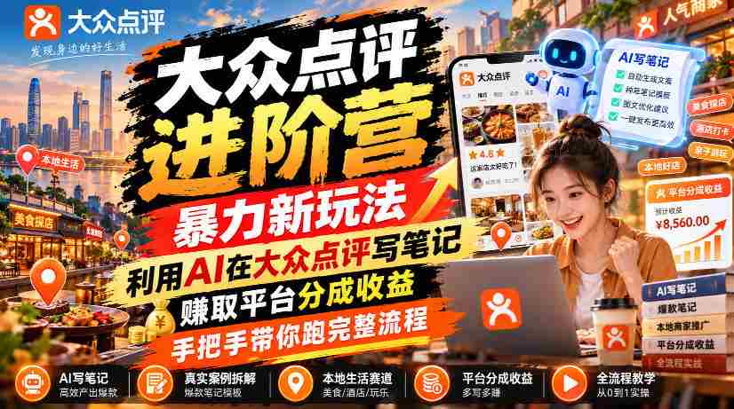AI赋能点评达人，大众点评升级攻略：笔记创作新技巧，轻松赚取平台分红，全程实操教学-任任的小木屋 - 热点知汇