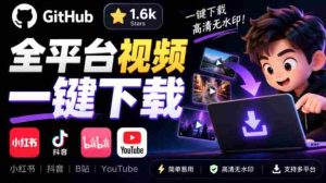 清新界面免费开源下载神器，GitHub热力1.6k星标，小红书抖音B站YouTube一键视频保存，Videdown下载利器-任任的小木屋 - 热点知汇
